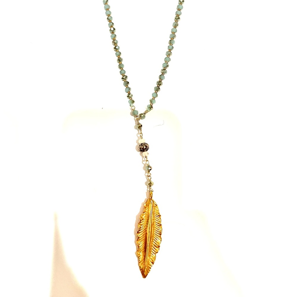 Chan Luu Feather Drop Necklace
